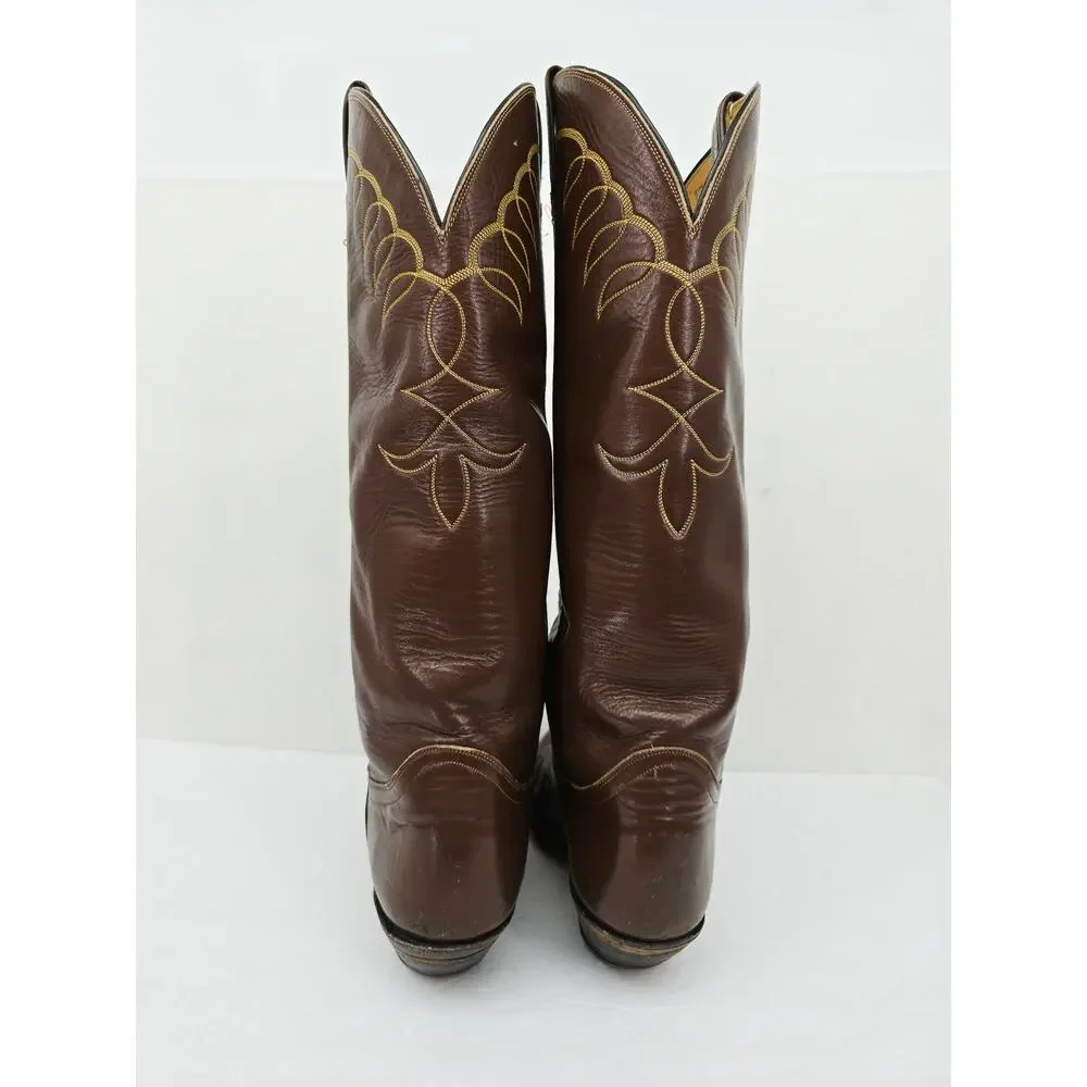Vintage Justin Men's Knee High Western Cowboy Boots Brown 11